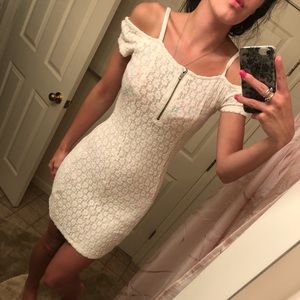Off the shoulder white dress